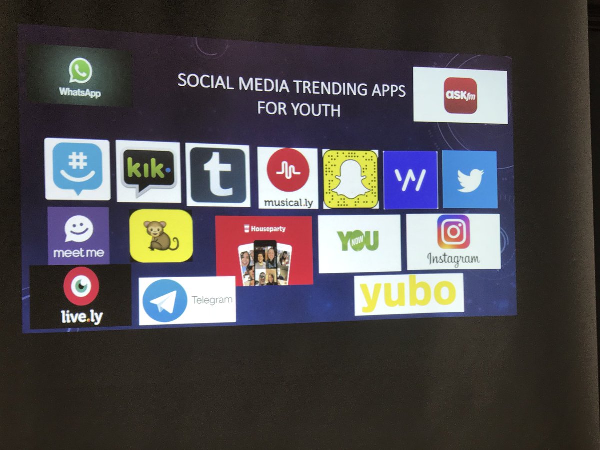EdgeUcated_Lady's tweet photo. Some major apps used by young people from the Social Media and Behavioral Health session #WCSTnL https://t.co/zDlHk9UE51
