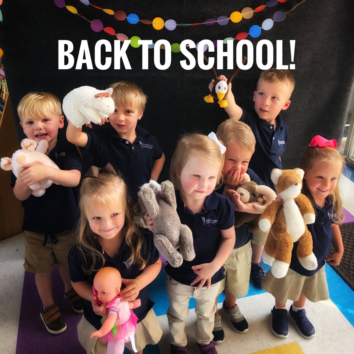 Welcome back to school from our Edgewater preschoolers! #AugustineClassicalPreschool #AugustineClassical