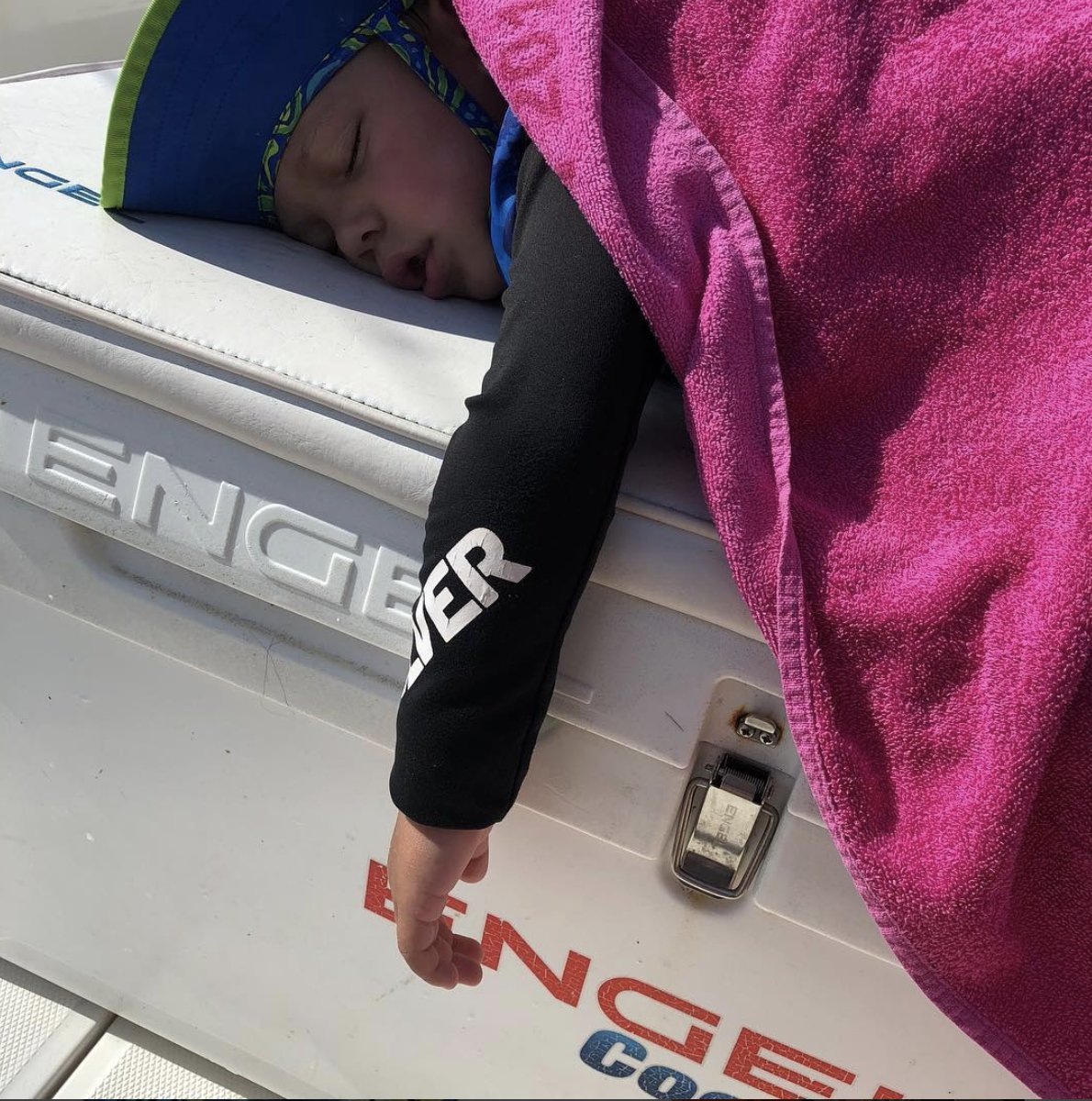 EngelCoolers's tweet photo. Hope no one wants a beer! This little fisherman is all tuckered out from all that salt air! #jrangler #jranglertournament #coolestbed #engelcoolers #stuartcharters #stuartflfishingcharters #toomanyfish @engelcoolers @blackfin_rods  @daymaker_charters #daymaker_charters https://t.co/VaenjYaeBR