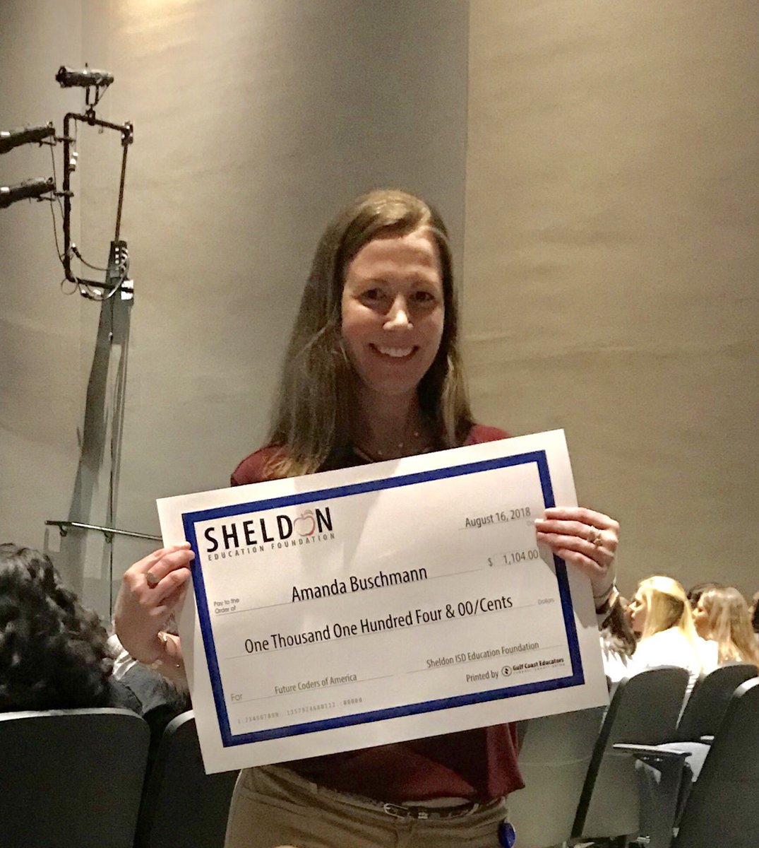 thegoodread's tweet image. I received a grant for a permanent #coding station in the #library from @SheldonISD today — woohoo! Creating future coders of America can definitely start in a #futurereadylibrary! #cestem #sheldonstem