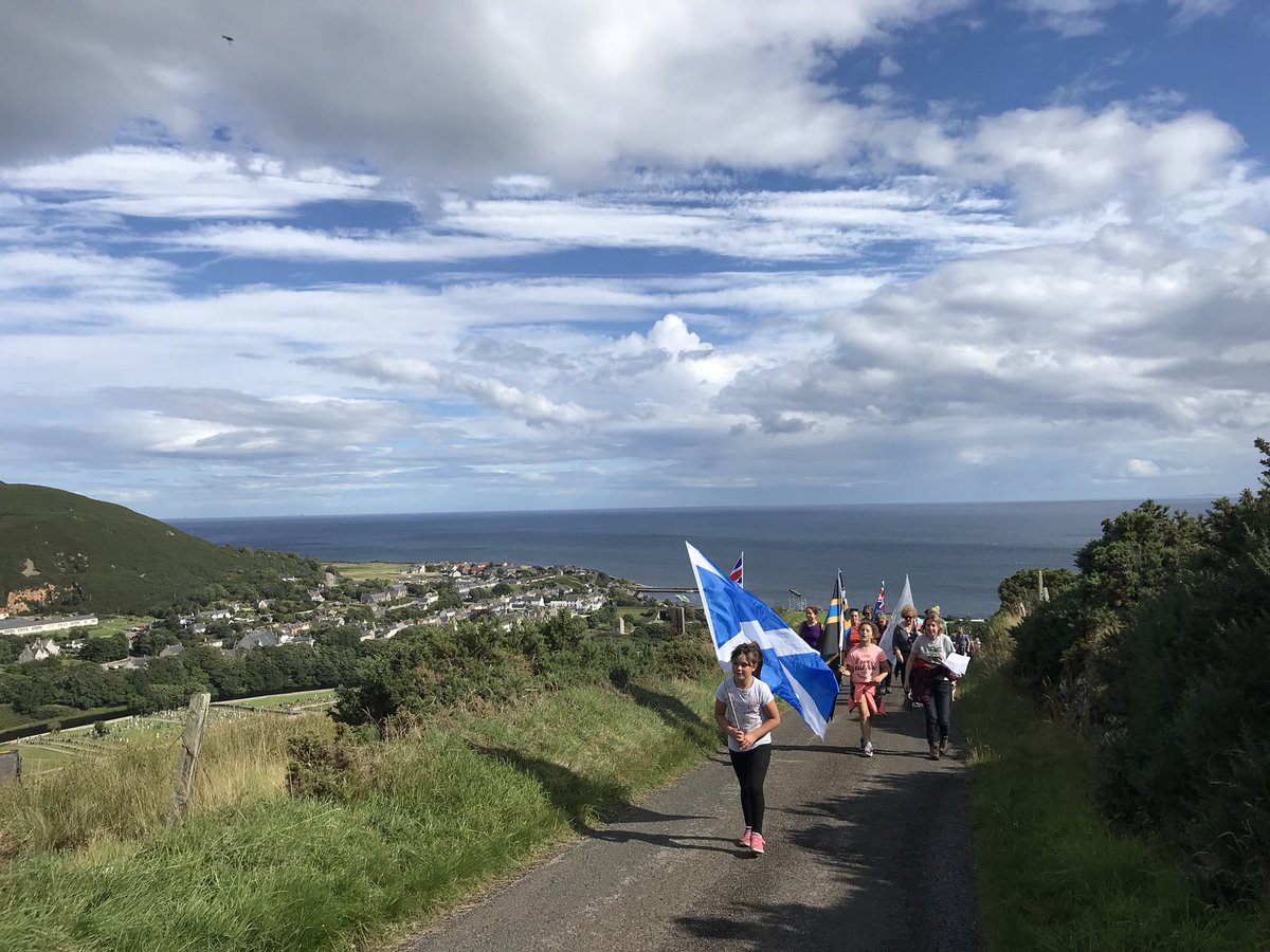 MareeToddMSP's tweet image. What a fab day celebrating @garbhallt The history is important to understand but the future is exciting! The flags are the places people were cleared to &amp;amp; we made our own too before marching to the Land League Cairn. Ceilidh to come!😊 #YOYP2018 #CommunityLandWeek