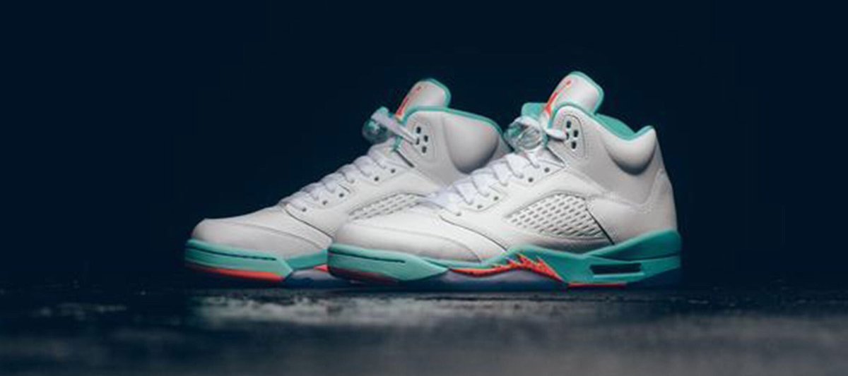 jordan 5 light aqua grade school