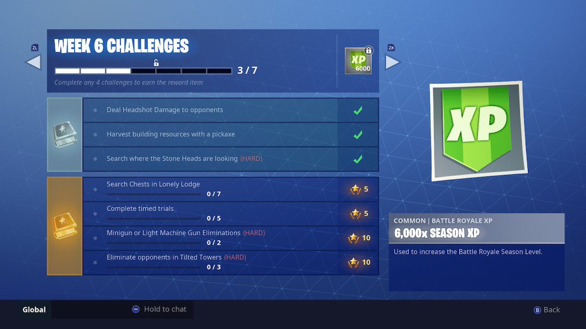 SkullGruntDMan's tweet photo. So far so good. #Fortnite #Week6Challenges #NintendoSwitch https://t.co/P0IBPq25mE