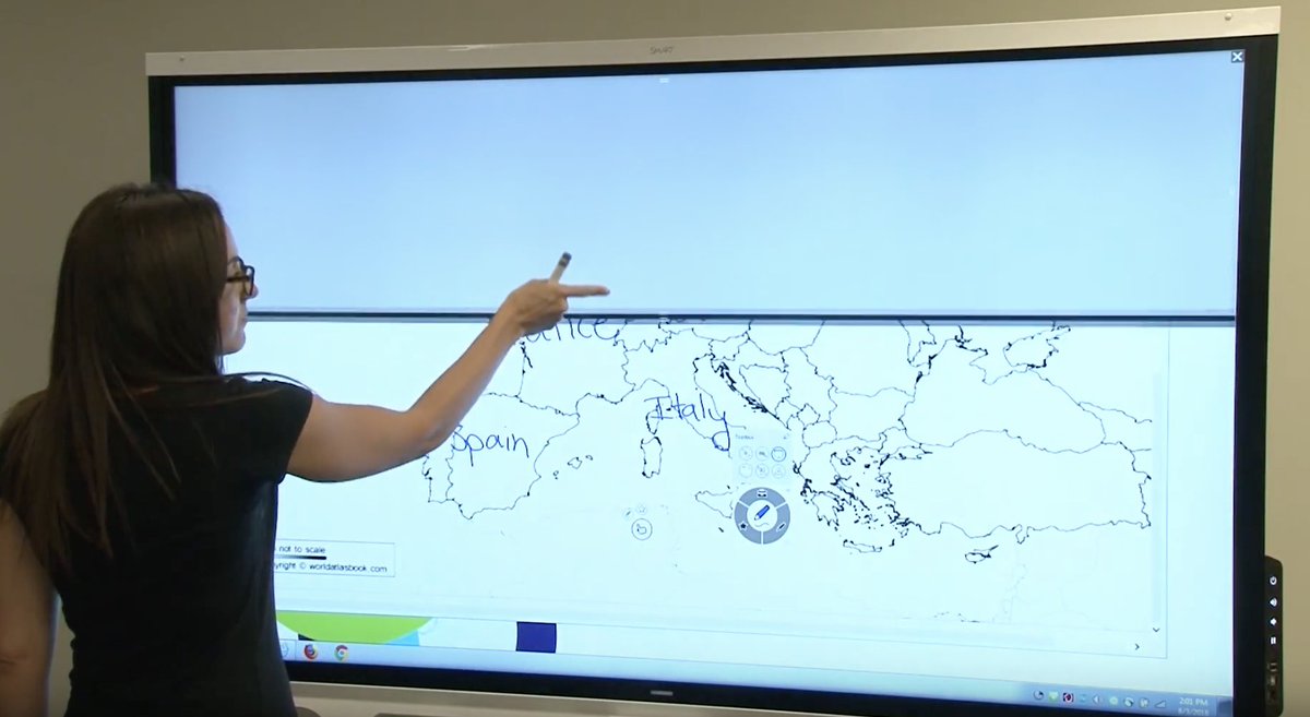 SMART_Tech's tweet photo. Make the most of SMART Ink and the SMART Ink Dynamic Toolbar. The toolbar allows you to access more features such as color and ink thickness, and access awesome lesson and presentation tools like spotlight, magnifier, and screen shade! https://t.co/75PkwYyPGY https://t.co/a7zczJ2cqI