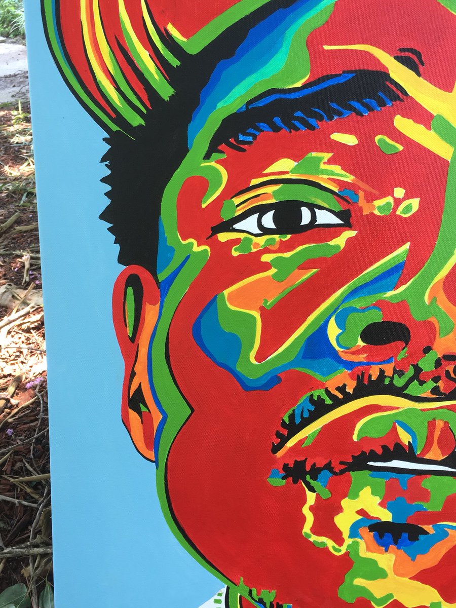 agdailey27's tweet photo. Finally finished painting @chancetherapper pop portrait!! @Graceylew12 ur the bomb for challenging me and I’m so happy you get to have it!! https://t.co/qbmsJVq3pd