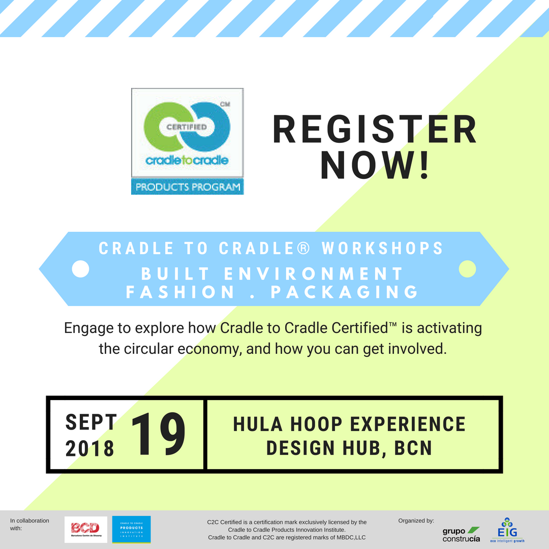 eig_c2c's tweet photo. ¿Te gustaría experimentar con la aplicación de #c2ccertified en edificación? Apúntate al taller en Disseny Hub Barcelona el próximo 19/9. @construcia_on y @gonsiteam compartirán su experienciahttp://ow.ly/azlB30lhz4p https://t.co/xgu50S3ian