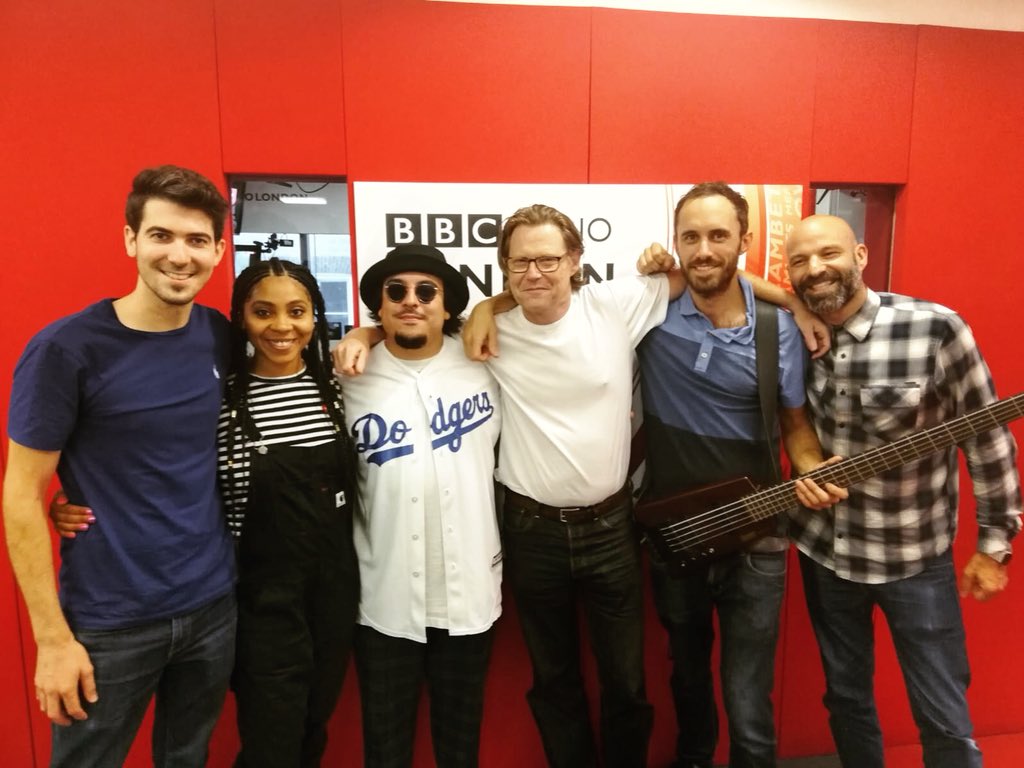 Gentlemansdub's tweet photo. Beaut sesh today with @holliecookie @KikoBunOfficial and @thenextmen on @BBCRadioLondon for @RobertElms . We played a lush acoustic version of Spooky from Pound for Pound - listen back on #bbciplayer !! #poundforpound #kikobun #holliecook #thenextmen #reggae #bbclondon #spooky https://t.co/4VBJA0b9v7