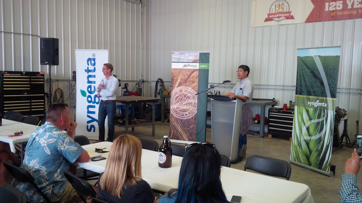 barleygoldcrop's tweet photo. Yueshu @CMBTC speaking on AAC Synergy quality @syngenta Malt Masters Tour. Great learning/networking @5thGenFarming https://t.co/PEmdv1UNbH