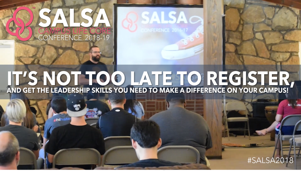 IVCampusLife's tweet photo. Hey Students! Last chance to register for our SALSA #LeadershipConference! Only $65 for a fun weekend of learning and growing together! Don't miss it!
#SALSA2018 #CampusLifeCore #CampusLife #leadership
#leadershiptraining
#RoughAcresRanch https://t.co/2imeupMuQj