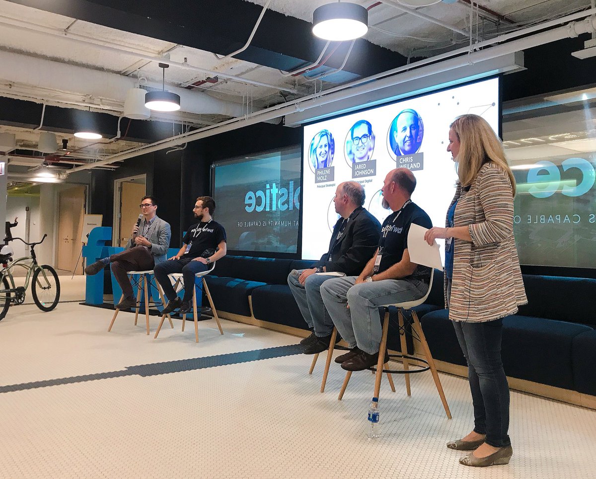 Solstice's tweet photo. Post-experience tour at Inside #SolsticeFWD18, we’re sitting down for a Q&amp;A discussion with the experts that built them! https://t.co/d0WCvKlWES