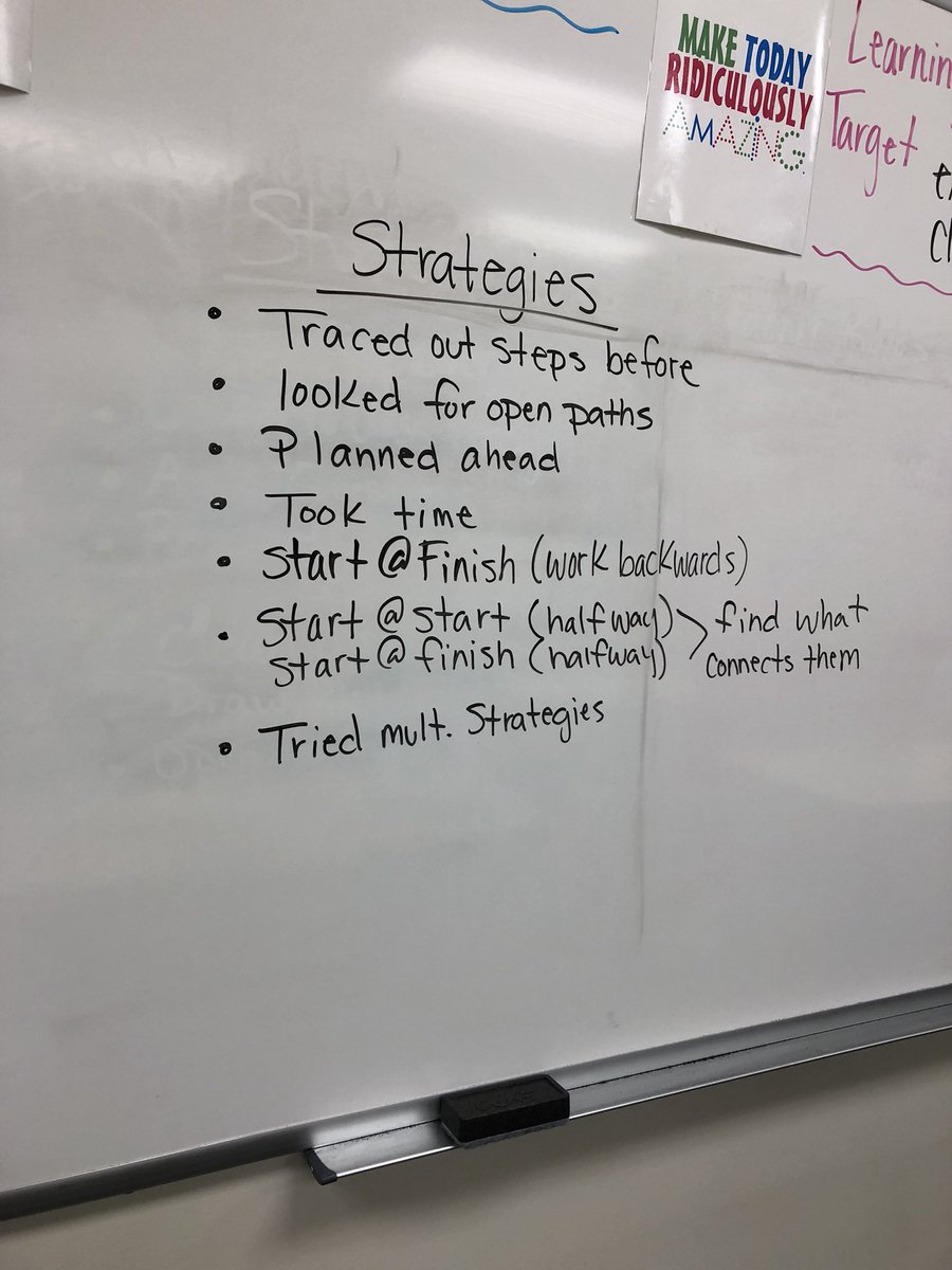 Mrs_JLange's tweet photo. Students saw a connection how solving a maze & solving a math problem take the same steps and strategies. They might look challenging at first but if you keep working, a path will open up!! .. they also modeled what great group work looks like #focused #cccougars #mathisaMAZEing https://t.co/DTpYHFD46o