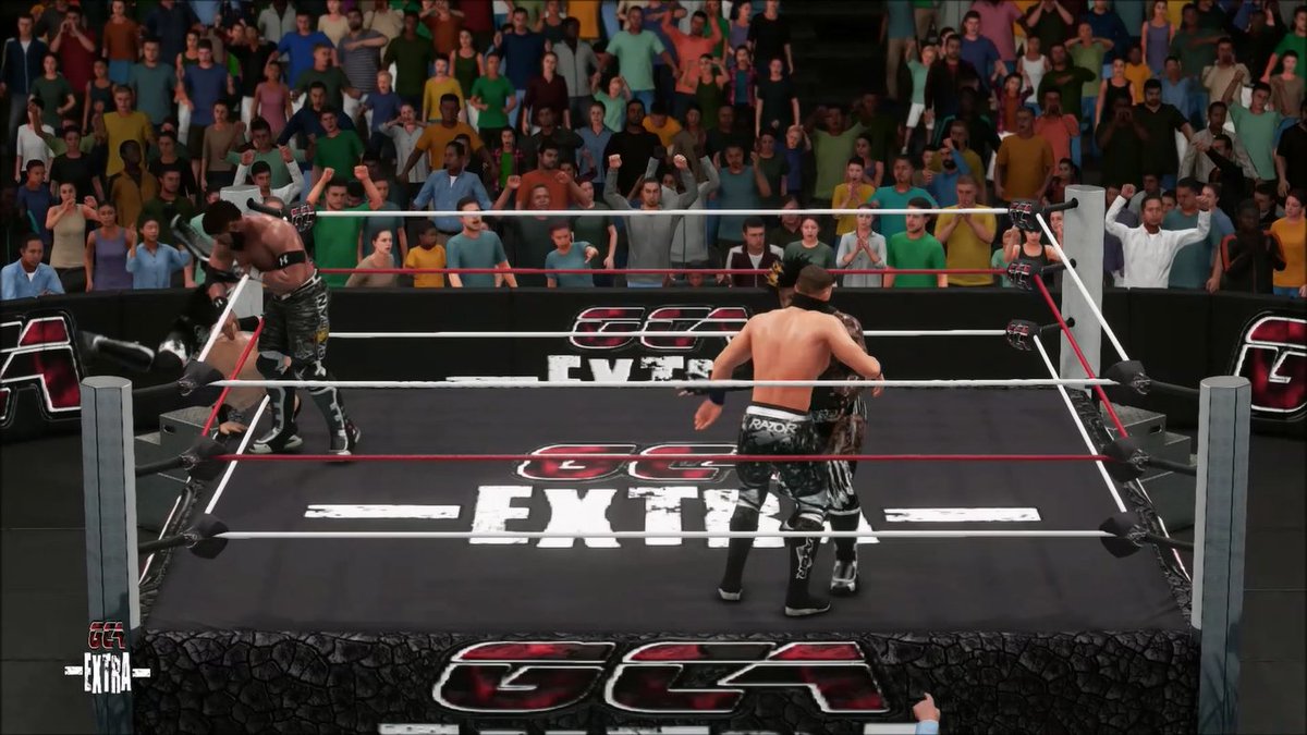 GCAWRESTLING2K's tweet photo. Last night on #GCAeXtra we witnessed an All-Star Battle Royal! With 6/8 of them making there #GCA debuts! It was a showcase of the upcoming talent! However, #PacmanJackson was the last man standing and walked away with the win! #GCAWrestleVerse #WWE2K18 #YouTube #PS4Community https://t.co/3S6UjSu43v