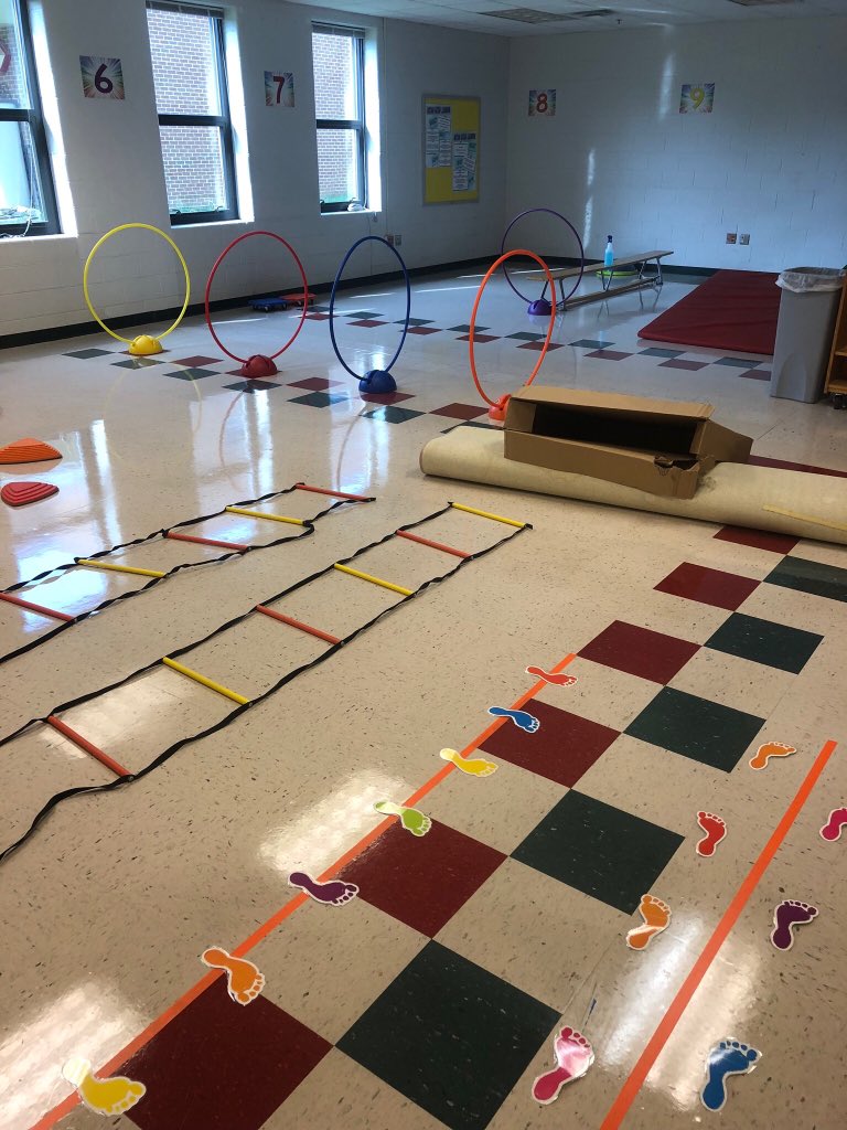 dfeister's tweet photo. When school is opened to Ts to setup up their classroom, what else should I do but set up the Brain And Movement Lab?  BAM!  
Possibly the first lab in #oneCCPS !  yr. 2 will included all of PK-2.
@NBoonePrincipal @cathycameron14 @JGillAP @katherine_wacks @LauraatChalkley https://t.co/hcwr7SDAiJ