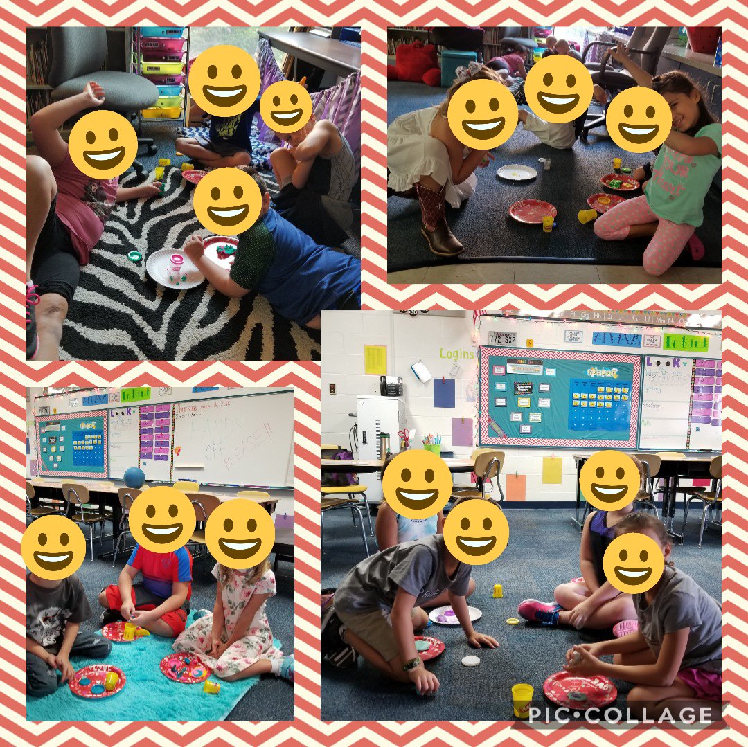 MsPorrasTeaches's tweet photo. We used Play-Doh to create an item that represents who we are, worked collaboratively in small groups, and presented to the class all on the first day of school! Woohoo!
#JacketNation https://t.co/GlYTjiBTXv