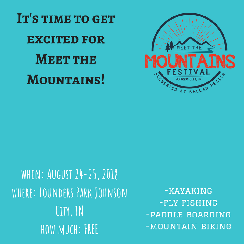 DowntownJCTN's tweet photo. It's time to get excited for the First Annual Meet the Mountains Festival! Join us August 24-25 for an exciting two days filled with adventure, exploration, and appreciation of the area we live in! #MeetTheMountains https://t.co/eRsEqocCbf