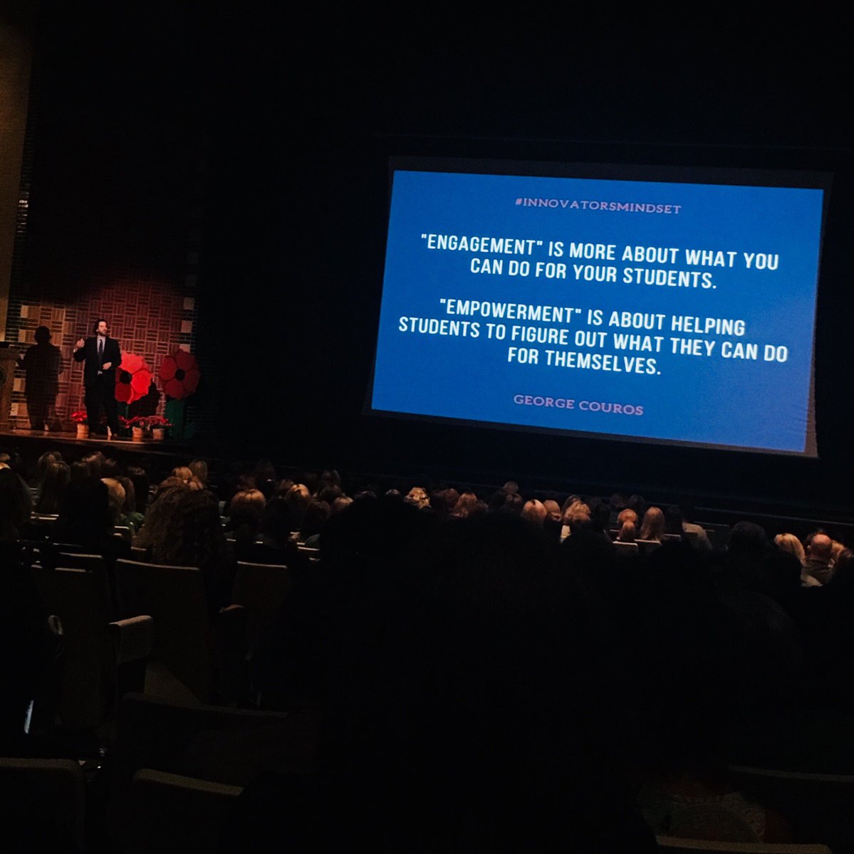 So awesome to see one of my favorite twitter educators <a href="/gcouros/">George Couros</a> in person today at #CarrollISD convocation #WizardOfInnovation