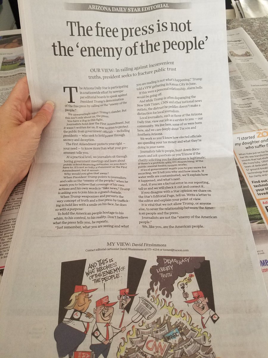 SoAzConnection's tweet photo. @joeferguson @TucsonStar This was a powerful statement, and is worth having a copy in print! https://t.co/Mo5nd5rHq7