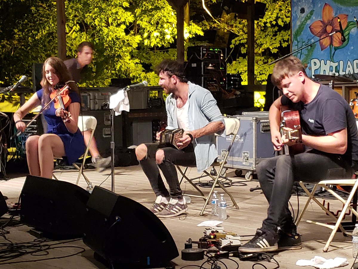 YoderReports's tweet image. The amazing Scottish folk band @TaliskMusic is next at the @folksongsociety. Packed crowd down in front who just keep moving to the music. #pff18
