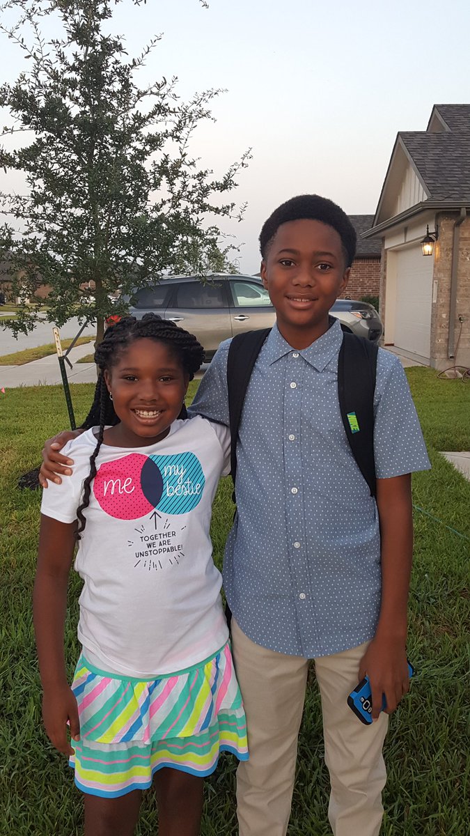 We are finally here. My freshman and my 5th grader. Love them to pieces.