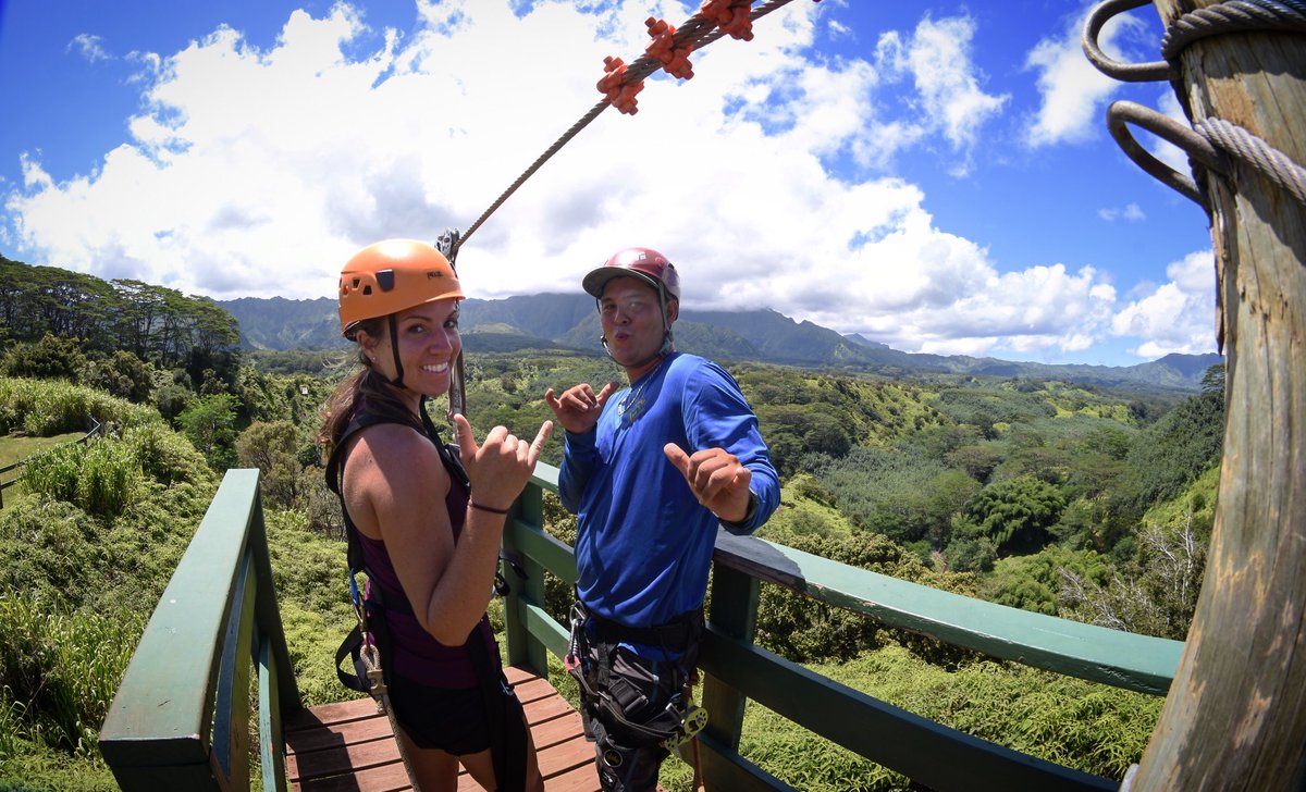 Yesterday was a perfect day for #ziplining on Kauai🌞🏞❤️🤙🏾 #ziplinekauai #kauaizipline #zipline #kauai