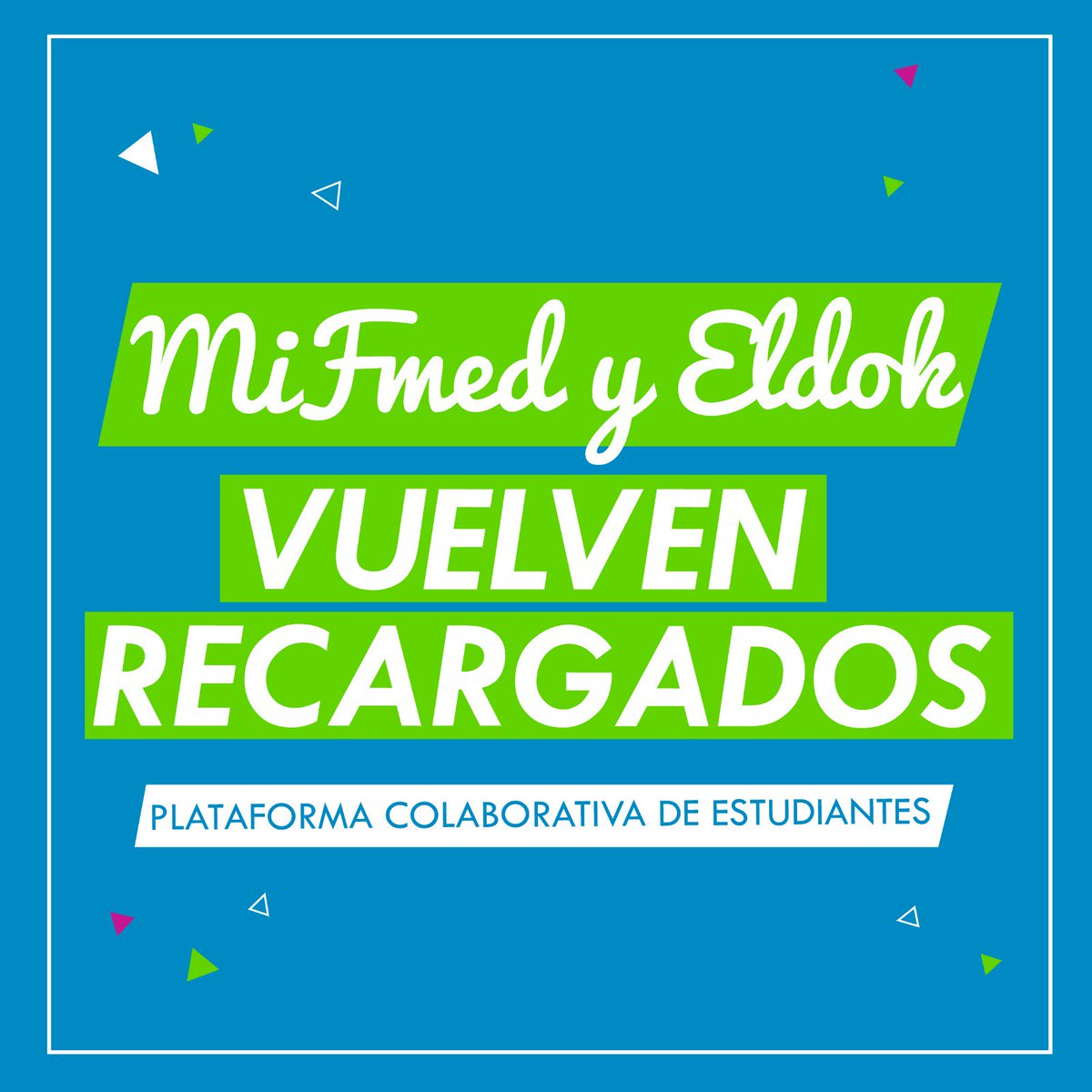 MiFmeduy's tweet photo. 🍀😎¡Regreso oficial del mejor compañero Dok!😎🍀 

Vuelven #Eldok y https://t.co/G7TKxDXgHm con más energía que nunca!
En la comunidad de todos los estudiantes de Medicina vas a encontrar clases grabadas, pautas, prototipos, foros de intercambio con tus compañeros y mucho más! https://t.co/Ts28Cb2nMA