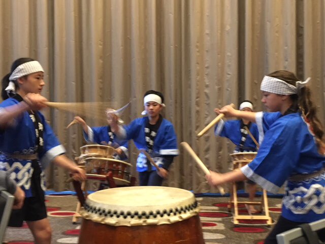 VPA71's tweet photo. Energising performance with Taiko drumming #vpaconference2018 #taiko @HuntingdalePS https://t.co/14xA4c7n2c