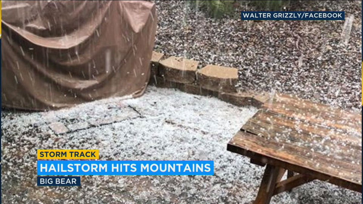 ABC7's tweet photo. Rare summer rainfall, hail arrives in Inland Empire communities https://t.co/8CJ8xnmflq https://t.co/VvkfC3CopM