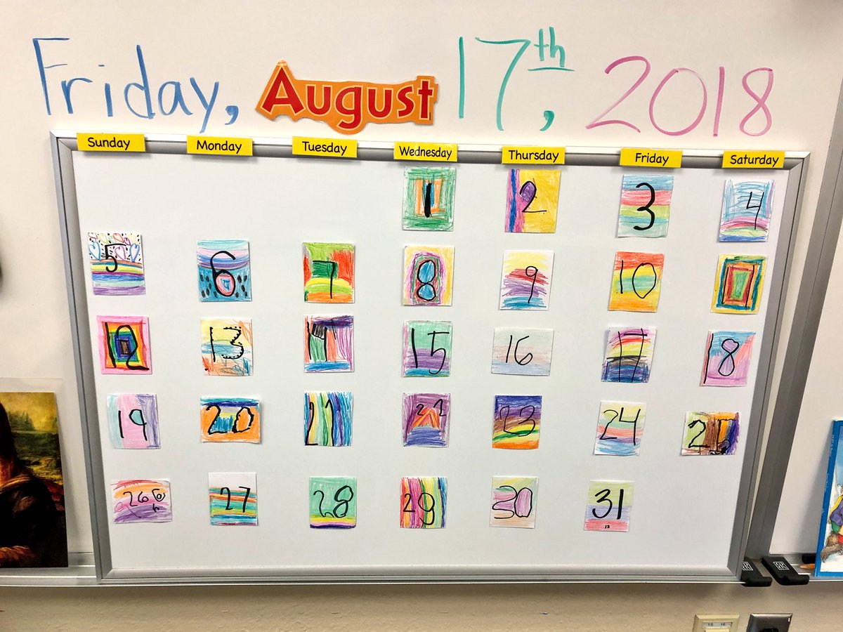 ryan_kurada's tweet photo. We created our class calendar today! #ChildMade #Math #CalendarTime #1stgrade #Kindergarten https://t.co/LaVGL7DV50
