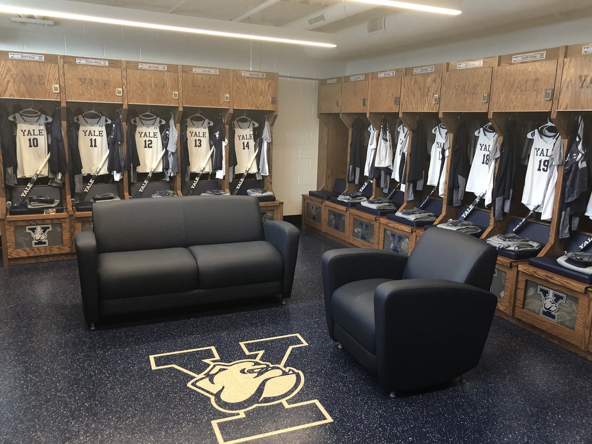 YaleFieldHockey's tweet photo. An inside peek at our incredible new home! Thank you Carol Roberts for making this dream a reality!!! #newgear #newlockerroom #newfieldhouse https://t.co/UFlCXtlg8r