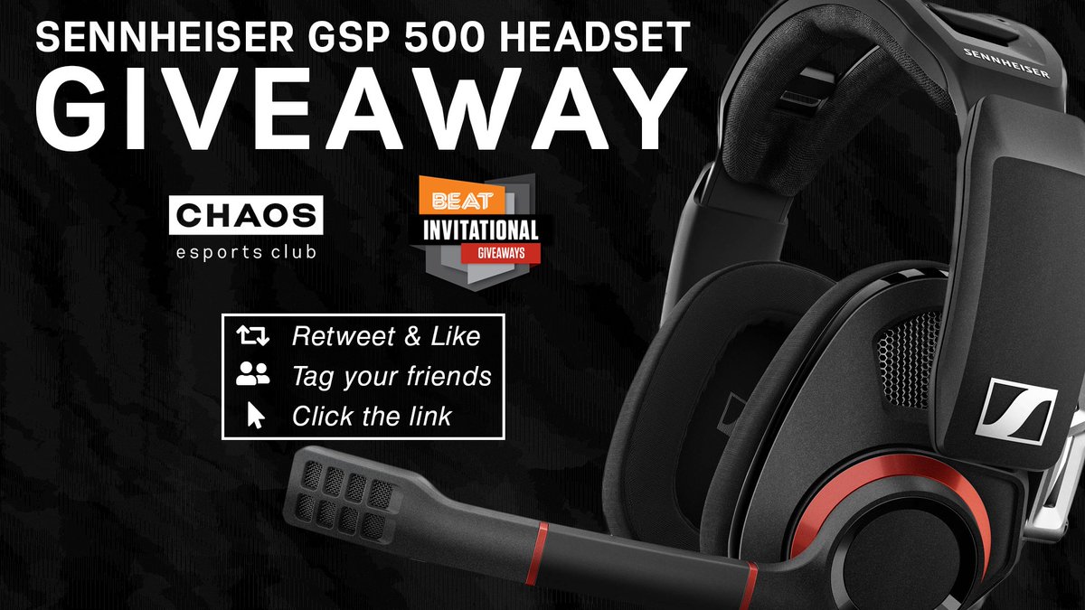 🎉 #GIVEAWAY TIME! 🎉
We're partnering with @SennheiserGamer &amp; <a href="/BEATesports/">BEAT esports</a> and giving away a GSP 500 Headset

🎧 Sennheiser GSP 500 Headset
👋 Tag Your Friends
💞 RT &amp; Follow @SennheiserGamer, <a href="/ChaosEC/">Chaos EC</a> &amp; <a href="/BEATesports/">BEAT esports</a> 
👉 Click to enter: chaos.vg/gsp500

Winner drawn 9/7