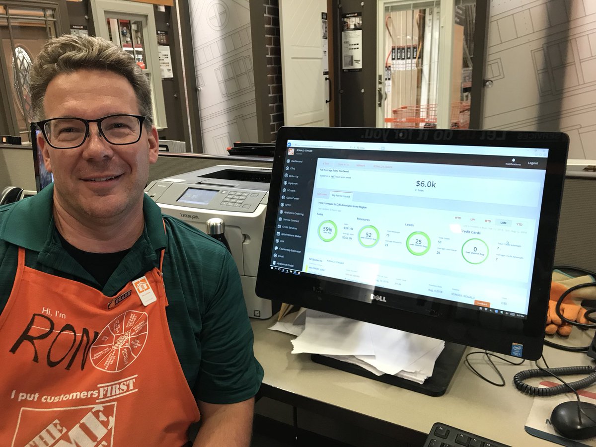 Going Green at 0134-Cumming GA!!  Awesome job to millwork specialist Ron for being all green and number one in the district.... 2nd Half Specialty Focus!  <a href="/McVeighTHD/">Christine</a> <a href="/ChrisBergHD/">@ChrisBergHD</a>