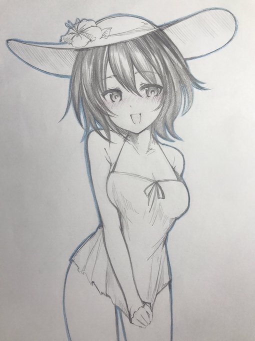 かしゅーさんにワンピースタイプの水着を着てもらいました🌴

#天華お絵かき部 