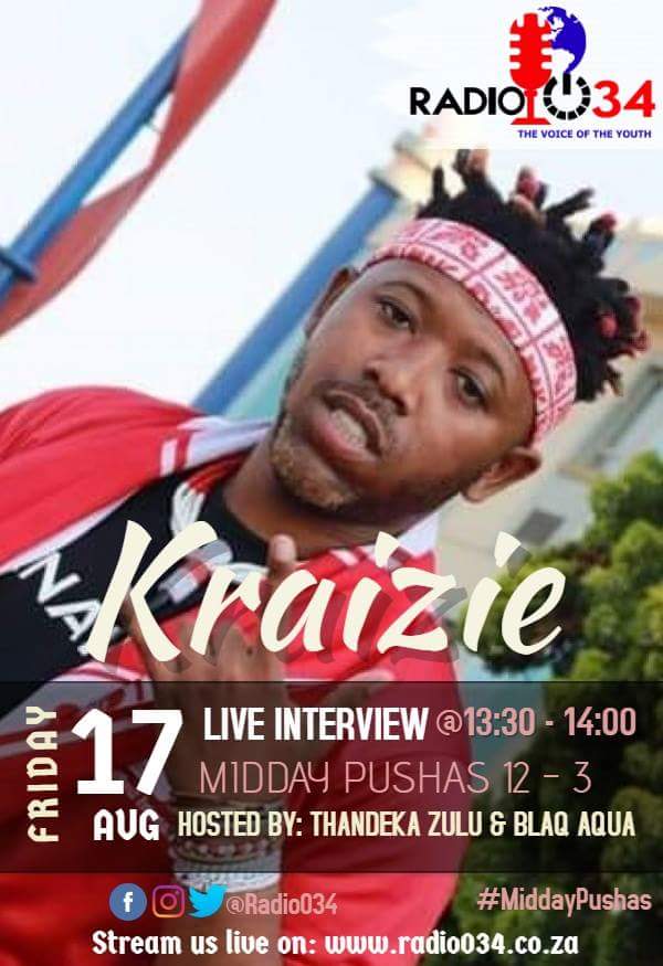 Radio034's tweet photo. Today on #MiddayPushas  we have @kraizie_atm #Pebep #Thilili hosted by @NDEKA_ME https://t.co/0q3enuZInY