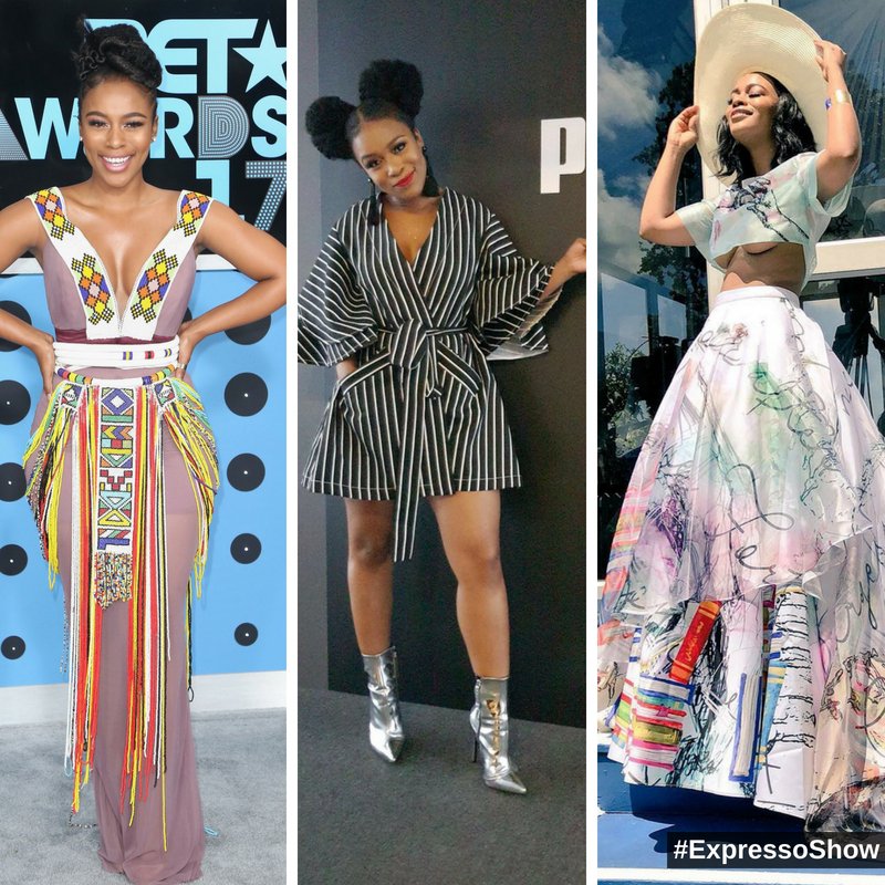 expressoshow's tweet photo. It's a special edition of Fashion Fix with @NomzamoMbatha and we're looking at her most iconic style moments. Which was your favourite? #ExpressoShow https://t.co/AmFV5Sg4hD