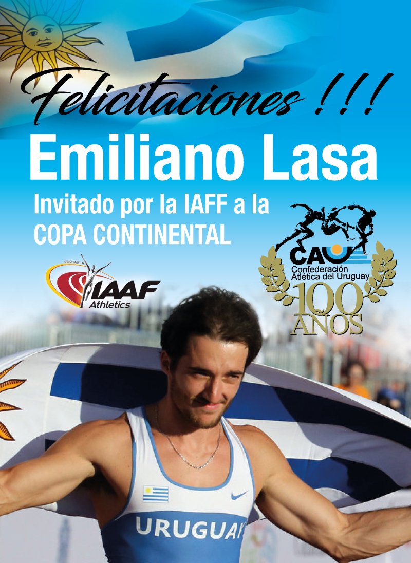 La CAU se enorgullece y felicita a Emiliano Lasa, convocado por la IAAF para la COPA CONTINENTAL, máximo torneo mundial. Lasa va representando a toda América. Nunca un atleta uruguayo estuvo tan alto. Enorme.

#atletismoURU #CAU100años