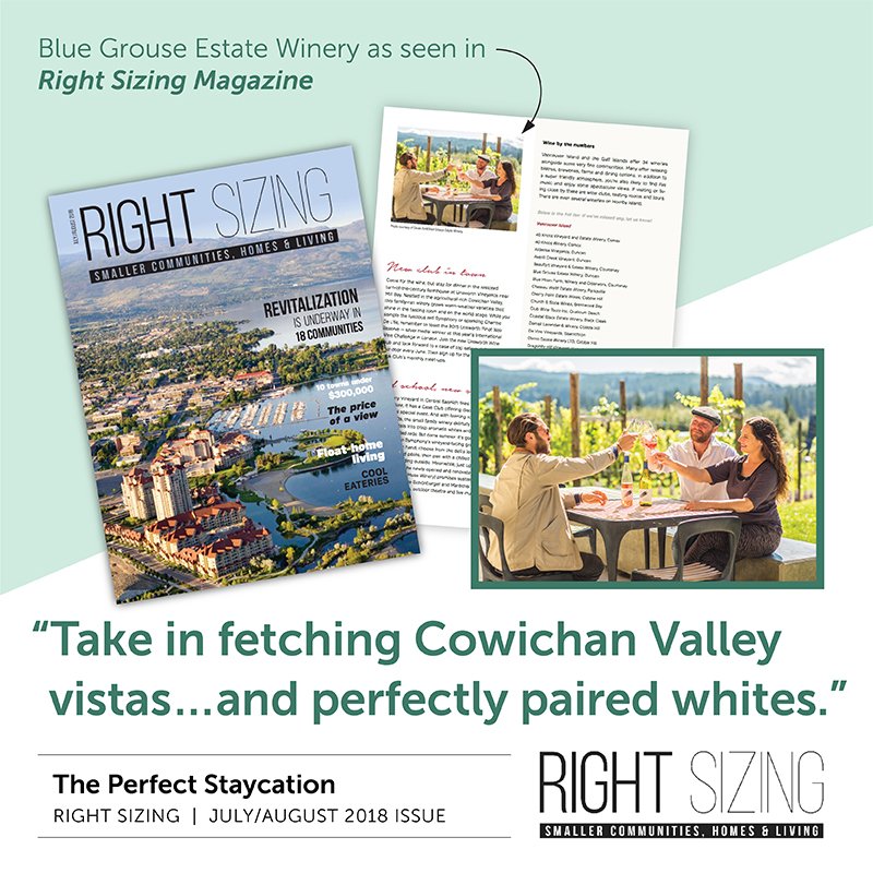 BlueGrouseWines's tweet image. We have a mention from Sheila Hansen in @Right_Sizing... Read about it and our neighbors on page 20 bit.ly/2OKwgoJ @cowichantourism @TourismVI #bcwine #livesmall