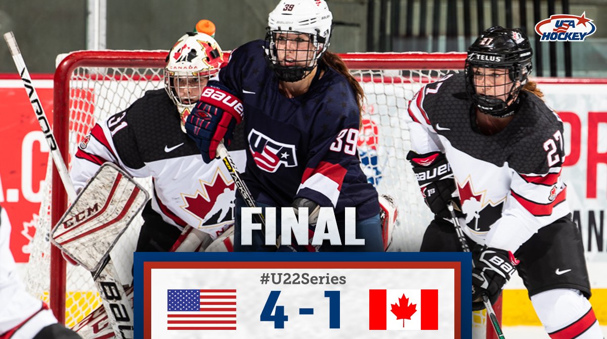 usahockey's tweet image. #TeamUSA earns a 4-1 win over Canada to open the #U22Series! 🇺🇸

Taylor Heise led the way offensively for the U.S. with two goals. Full recap → bit.ly/2Mk1S7O