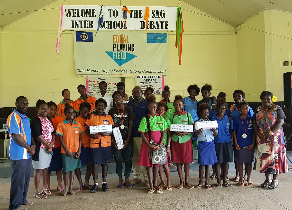 #equalplayingfield Inter School Debate between 5 Primary Schools in Kieta District. Supported by Kieta District Manager Mr Tony Moira, assistant sponsors were Agro Tech & Jayberth Stationary. Thank you for bringing confidence to the children of Bougainville @epf_png