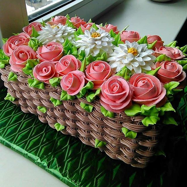 Easter Basket Flower Cake - MY 100 YEAR OLD HOME