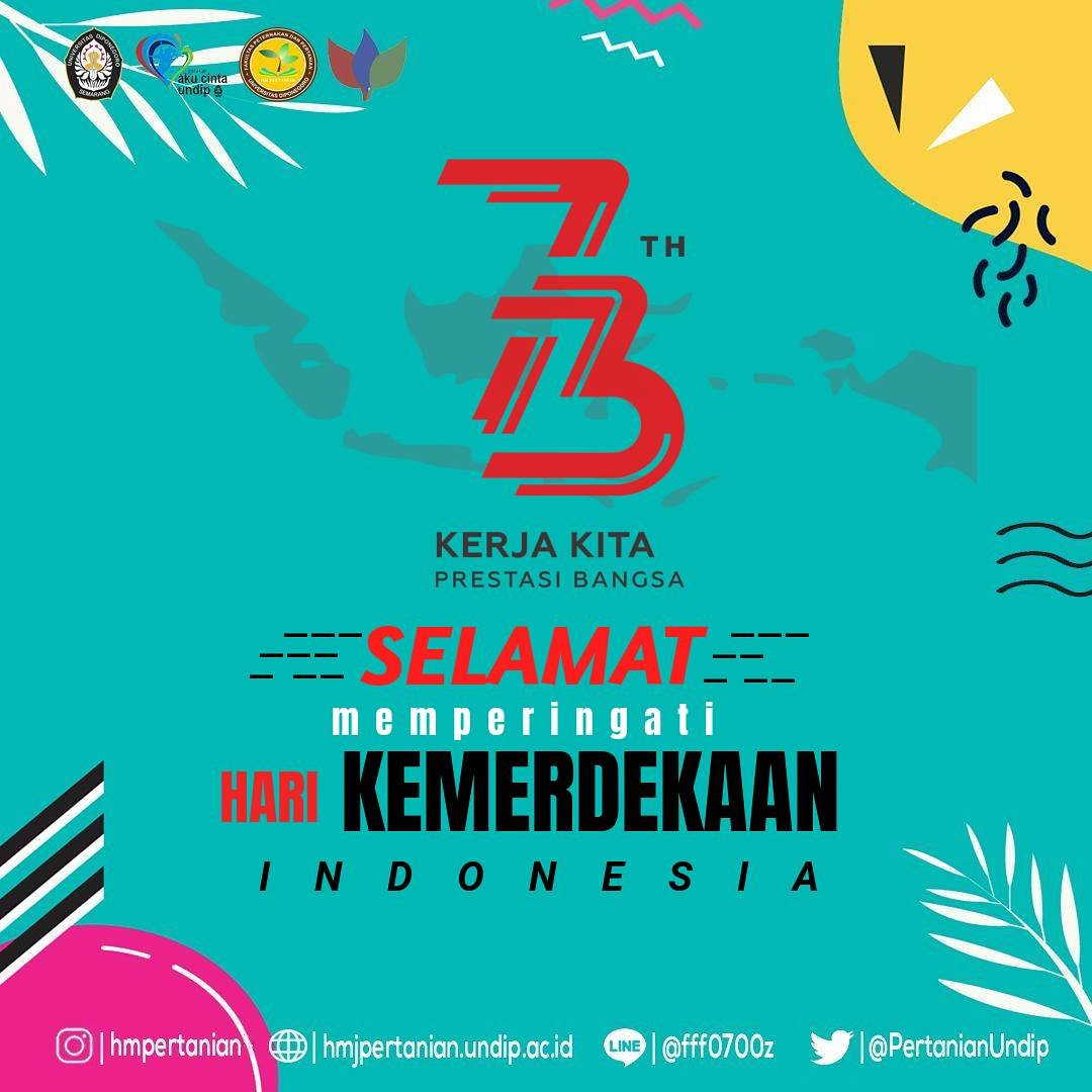 PertanianUNDIP's tweet photo. [DIRGAHAYU REPUBLIK INDONESIA]

Berkibarnya sang saka merah putih diringi dengan tetesan darah para pahlawan bangsa
Berkomandangnya proklamasi diiringi dengan derap langkah persatuan bangsa

Dirgahayu Republik Indonesia yang ke 73!
Jayalah selalu dan teruslah maju!

#KaryaBerarti https://t.co/inF7VOQuLj