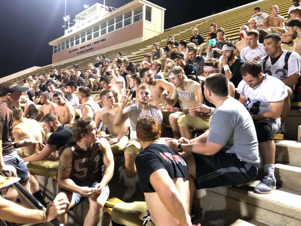 NWUFootball's tweet photo. Another great dinner after practice thanks to the @PWFBFanClub! We appreciate it! https://t.co/WfsNKlwIRW