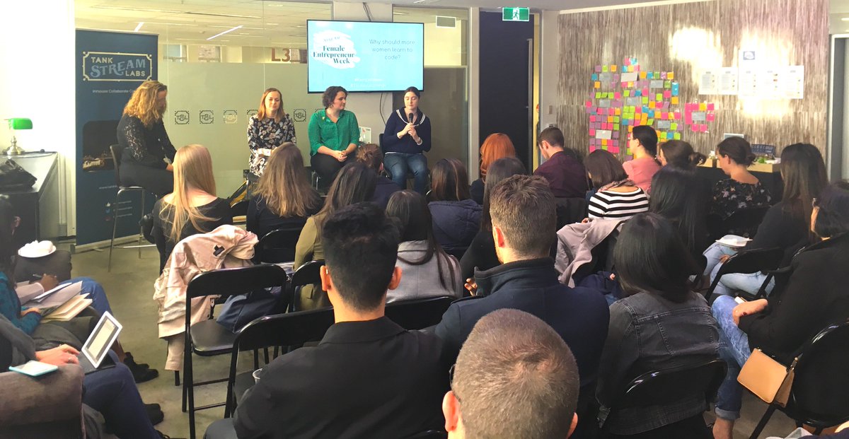 katkatclark's tweet photo. This panel has got me thinking about #coding, my #skills & #unconsciousbias. Thank you to the amazing speakers from @CodeClubAus, @RightClickVC & @IBMAustralia for all your learnings today #FemEntWeek https://t.co/wlTNoY0Wi2