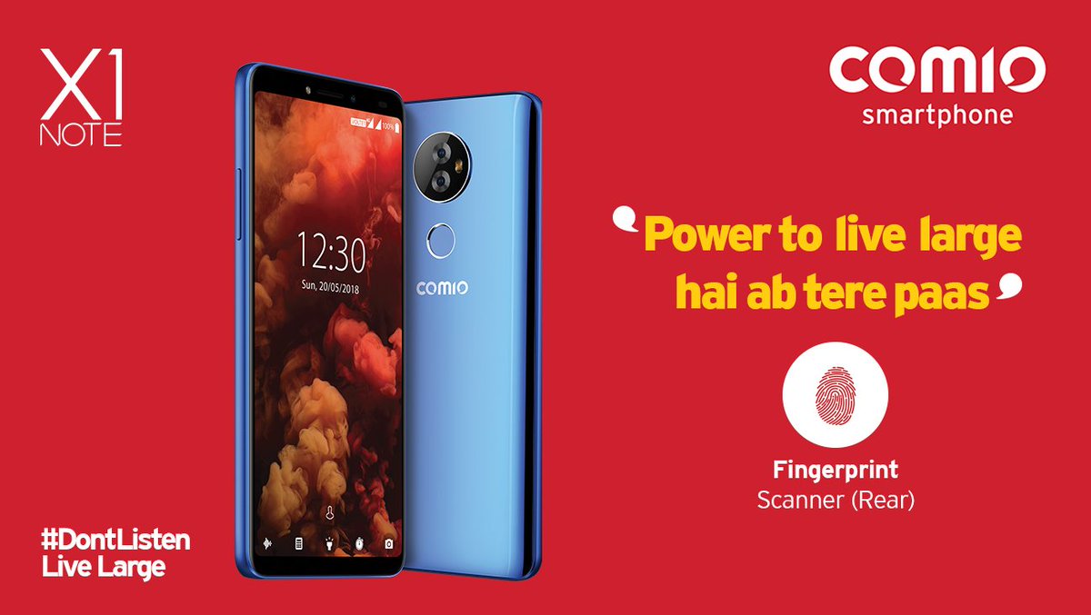 COMIO_IN's tweet image. Unlock the world of opportunities with just a tap... #ComioX1Note smartphone comes with powerful fingerprint sensor that unlock your phone in no time
#DontListen Live Large
Visit comio.in/smartphone/x1n… to know more.