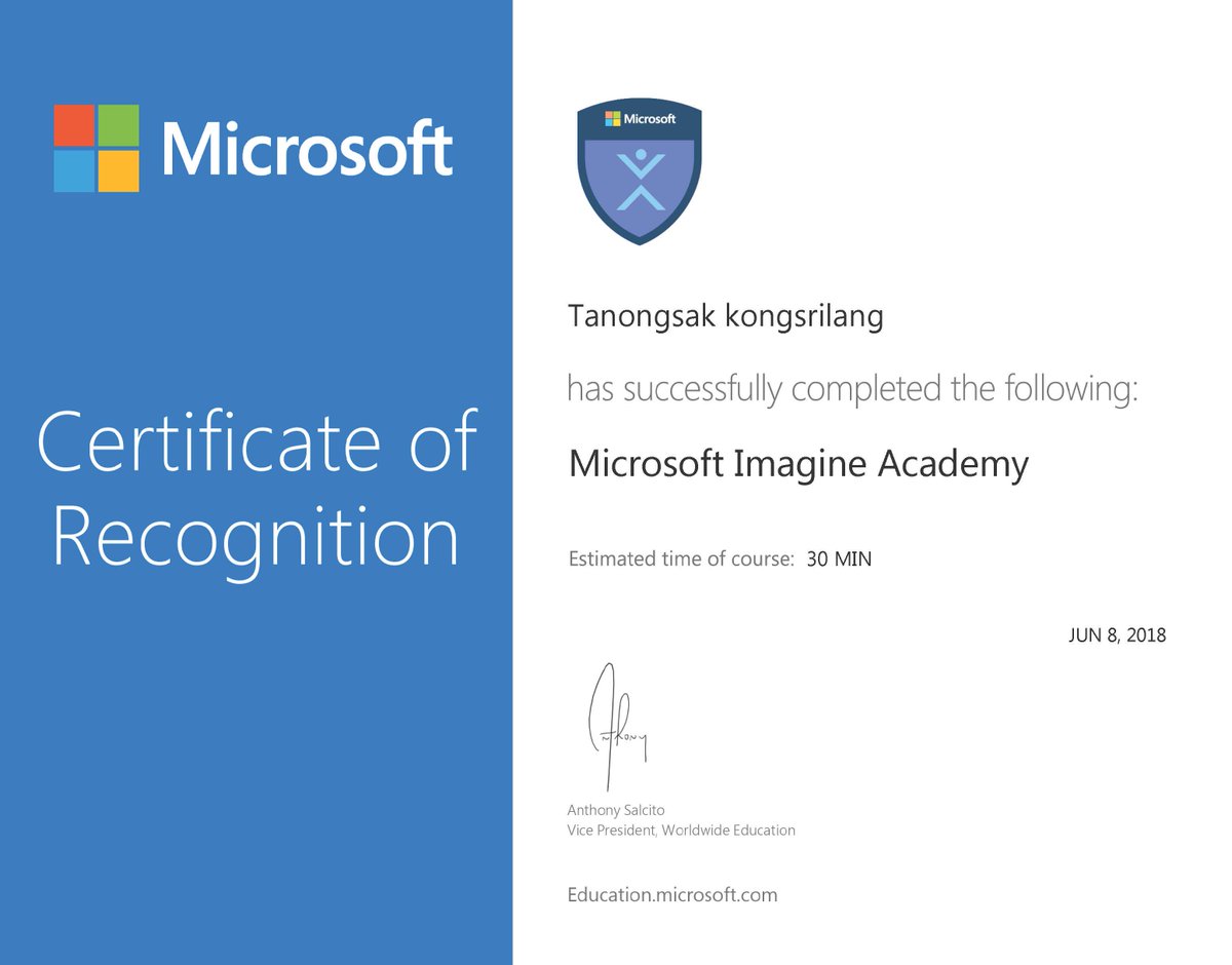 292524tanongsak's tweet image. PASS.#MicrosoftEducator  Microsoft Educator Community to Twitter.
