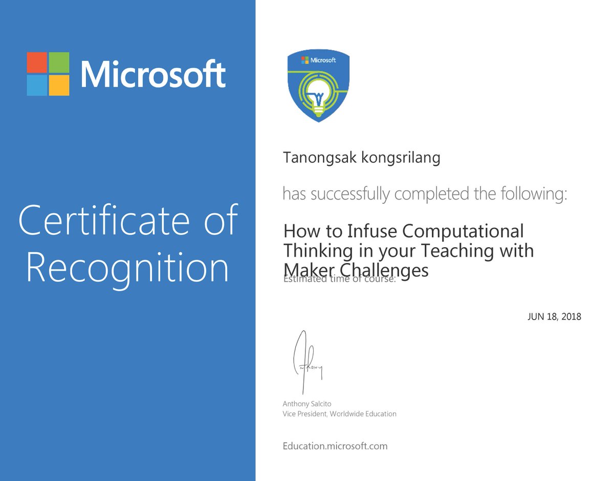 292524tanongsak's tweet image. PASS.#MicrosoftEducator  Microsoft Educator Community to Twitter.