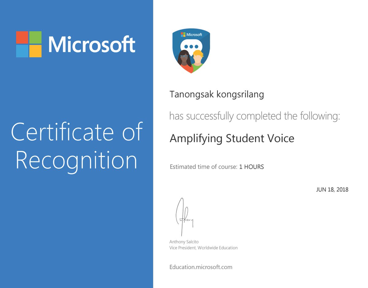 292524tanongsak's tweet image. PASS.#MicrosoftEducator  Microsoft Educator Community to Twitter.