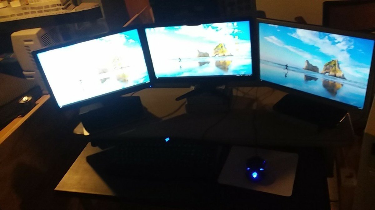 Bob66501059's tweet image. This is my setup. #triplemonitorsetup #gtx1050ti #i52400