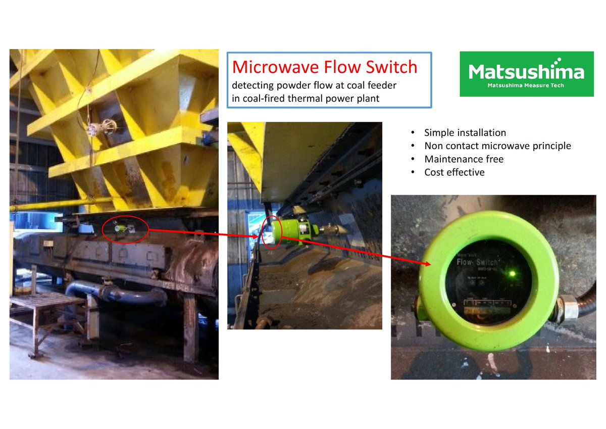 MatsushimaMTech's tweet photo. Coal plugging detector for coal feeder in power plant.
Microwave Flow Switch detects pulverized coal flow by non-contact microwave oscillation using Doppler Effect Technology.
Web: https://t.co/Hlby8y7Nyy
#coalflow #coalfeeder #powerplant #flowsensor #flowdetector #Followus https://t.co/rb0iebgL22