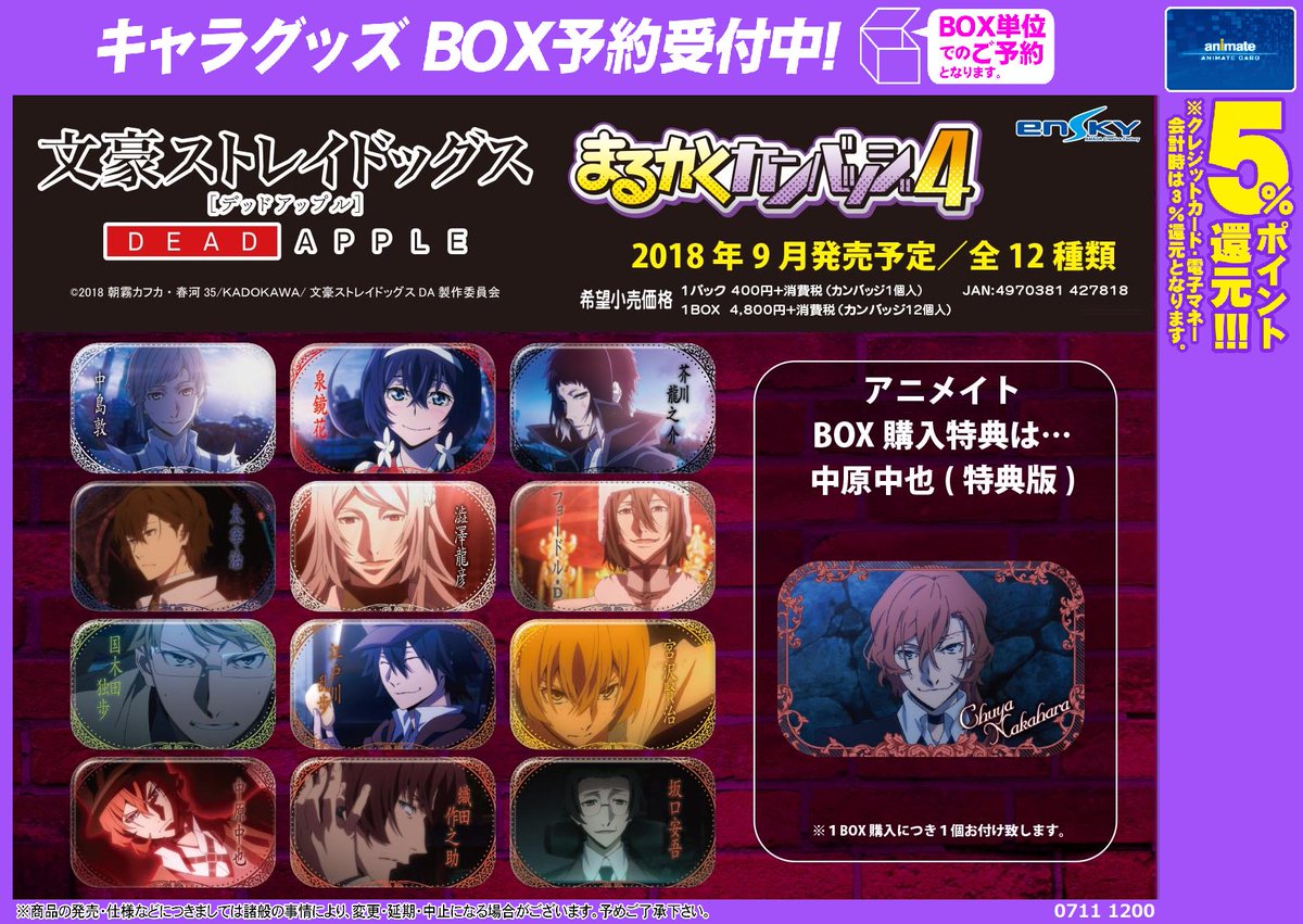 文豪ストレイドッグス まるかく缶バッジ BOX特典 文豪ストレイドッグス まるかく缶バッジ BOX特典 文豪ストレイドッグス