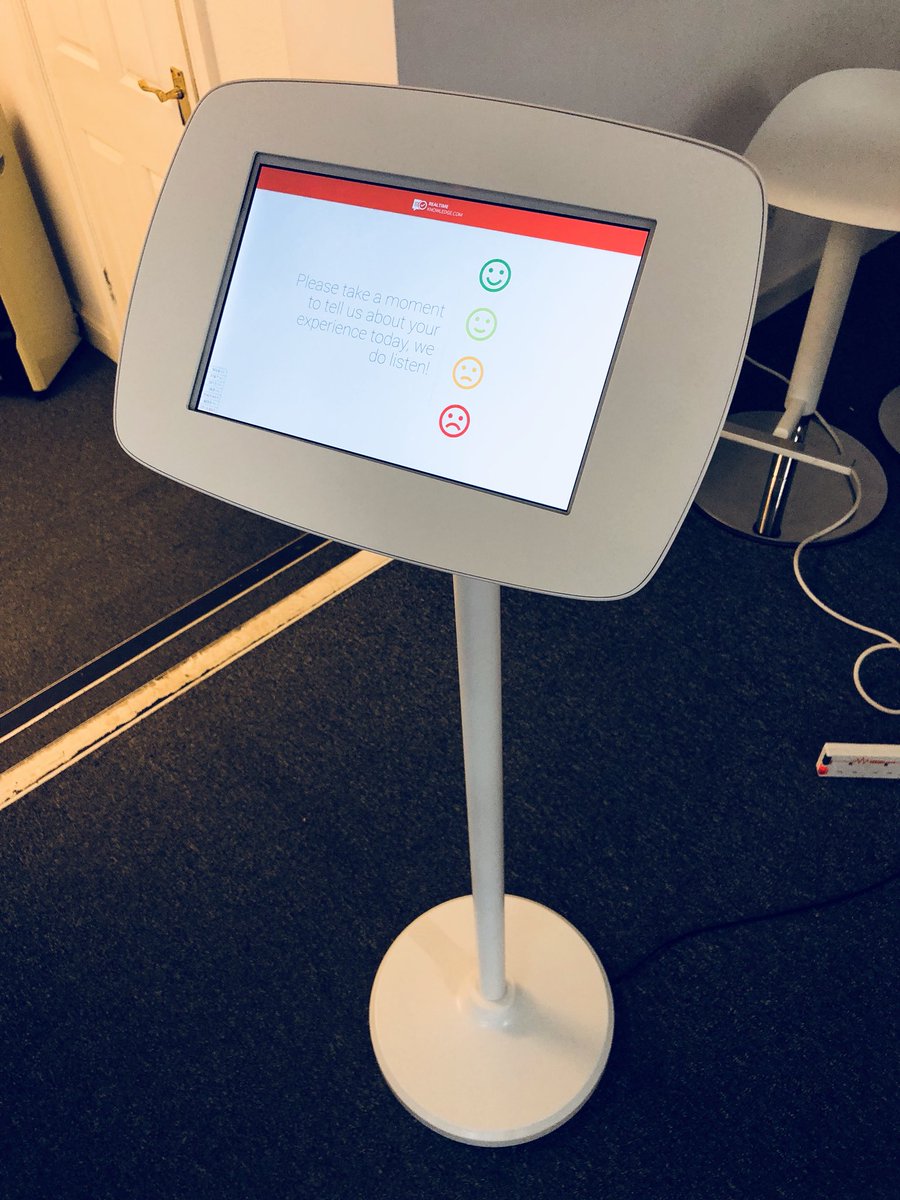 rltimeknowledge's tweet image. First one setup and ready for testing #CustomerExperience #CustomerFeedback #realtimeknowledge #kiosk #feedback